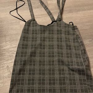 plaid suspender skirt